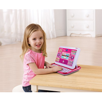 VTech 2 v 1 Tablet růžový - Laptop a tablet v jednom - S 80 výukovými hrami v mnoha kategoriích - Pro výuku němčiny, angličtiny,